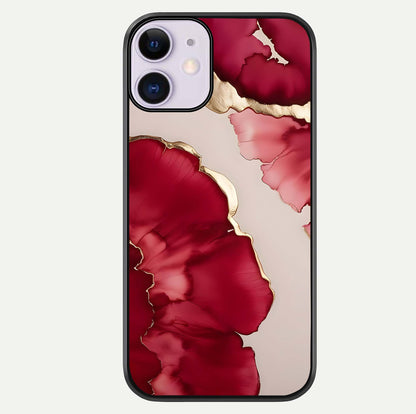 Pink & White Marble Glass Case For iPhone 11