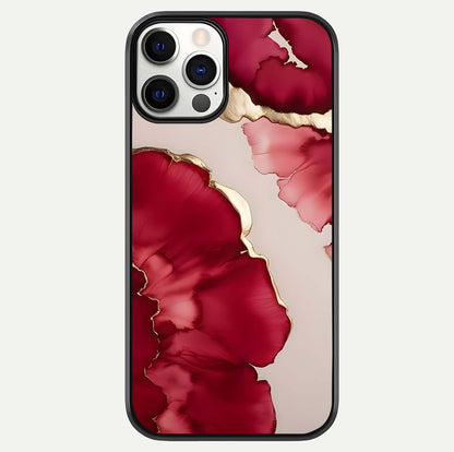 Pink & White Marble Glass Case For iPhone 12 Pro