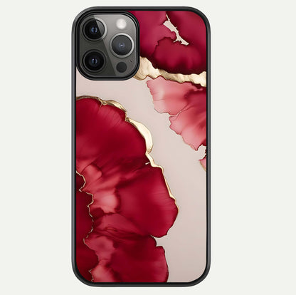 Pink & White Marble Glass Case For iPhone 12 Pro Max