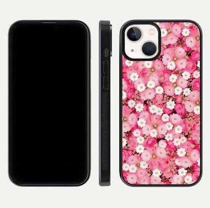 Pink Daisy Bliss Glass Case For iPhone 13