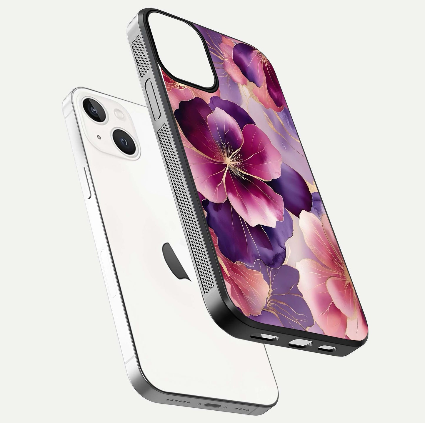 Pink Bouquet Florals Glass Case For iPhone 13