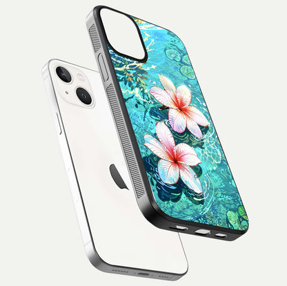Pink Flowers in Water Glass Case For iPhone 13