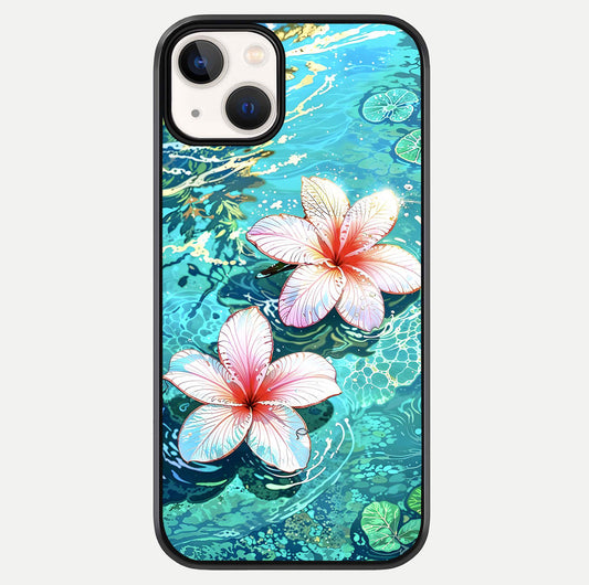 Pink Flowers in Water Glass Case For iPhone 13 Mini