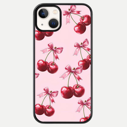 Red Cherries Pattern Glass Case For iPhone 13 Mini