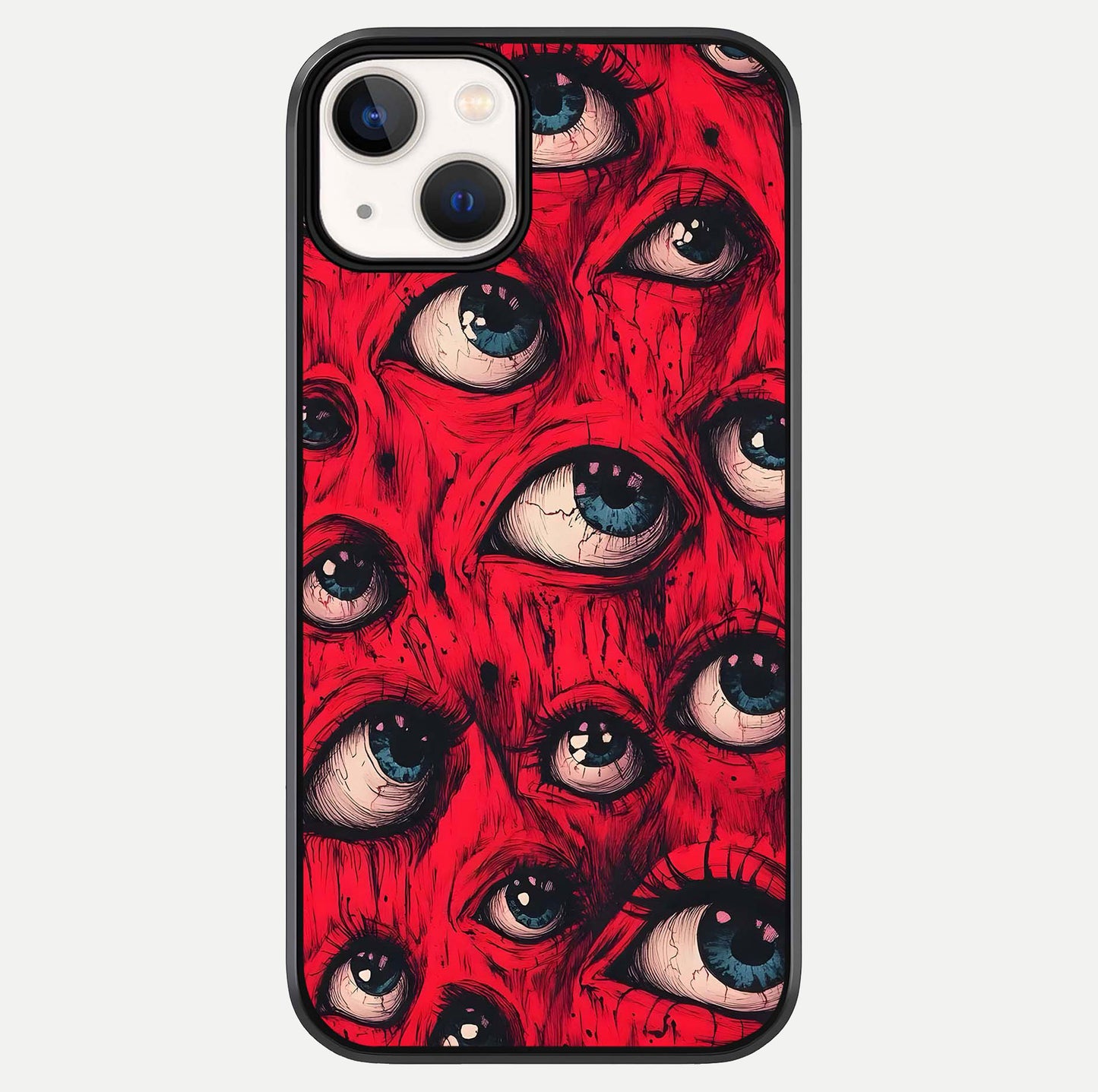 Red Eyes Pattern Glass Case For iPhone 13 Mini