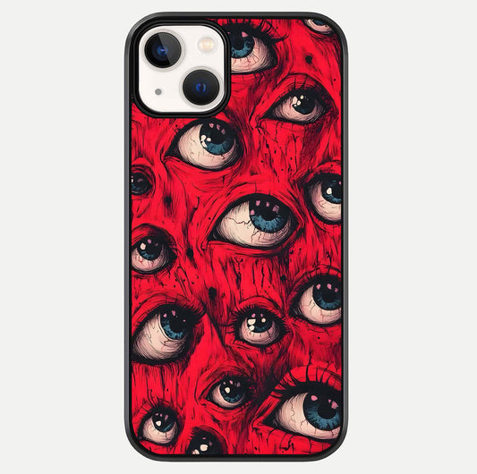 Red Eyes Pattern Glass Case For iPhone 13 Mini