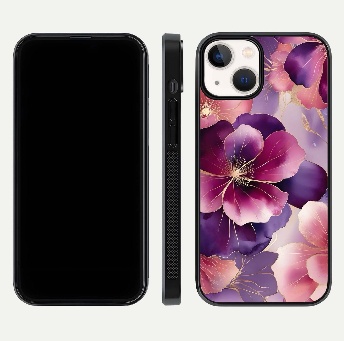 Pink Bouquet Florals Glass Case For iPhone 13 Mini