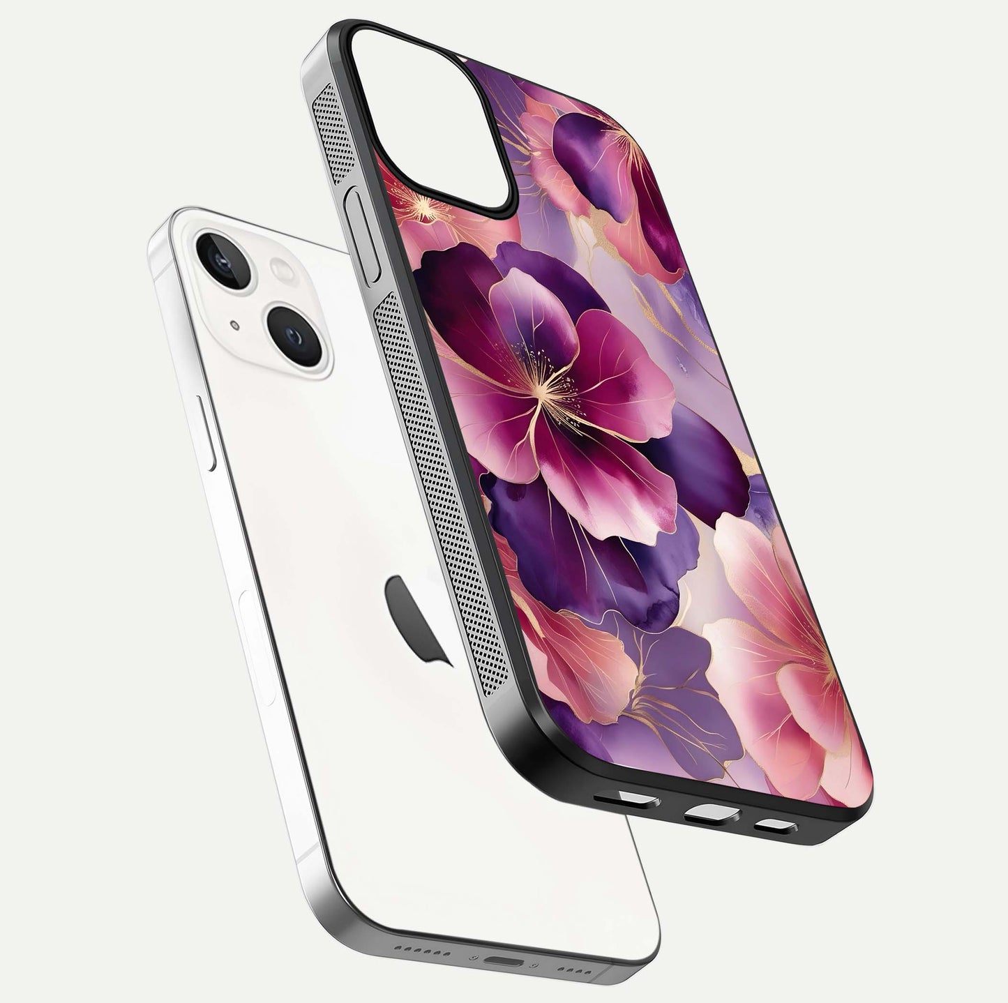 Pink Bouquet Florals Glass Case For iPhone 13 Mini