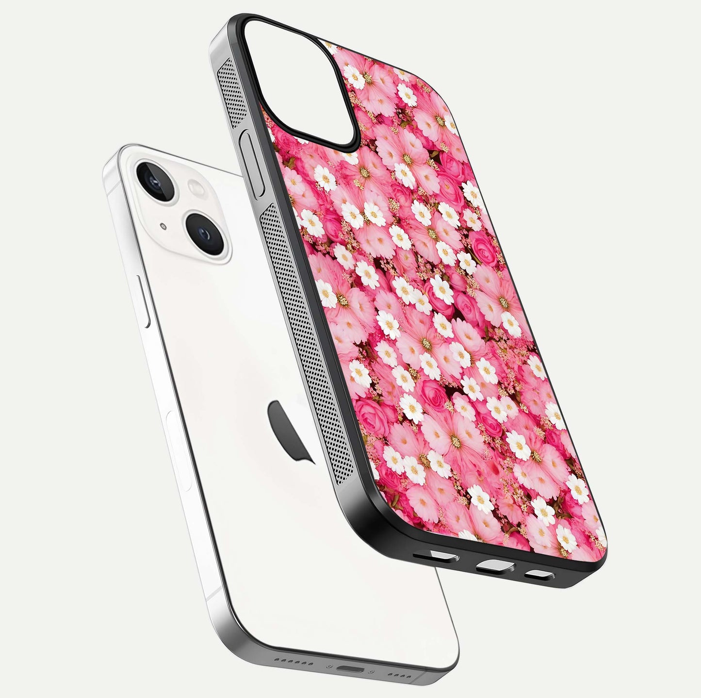 Pink Daisy Bliss Glass Case For iPhone 13 Mini