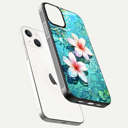 Pink Flowers in Water Glass Case For iPhone 13 Mini