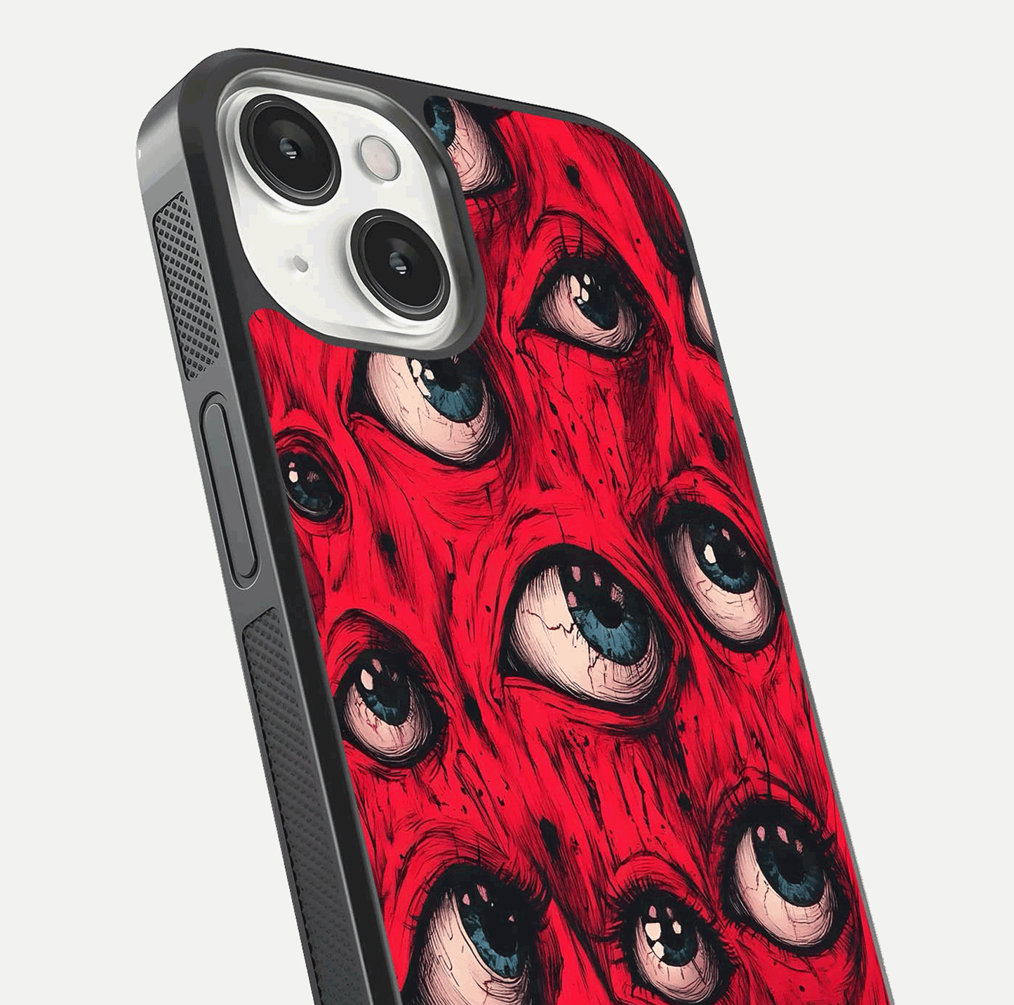Red Eyes Pattern Glass Case For iPhone 13 Mini