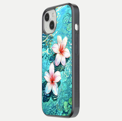 Pink Flowers in Water Glass Case For iPhone 13 Mini