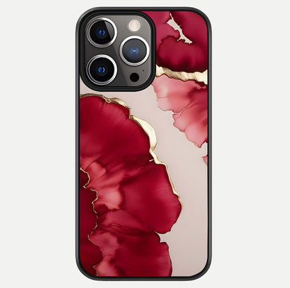 Pink & White Marble Glass Case For iPhone 13 Pro