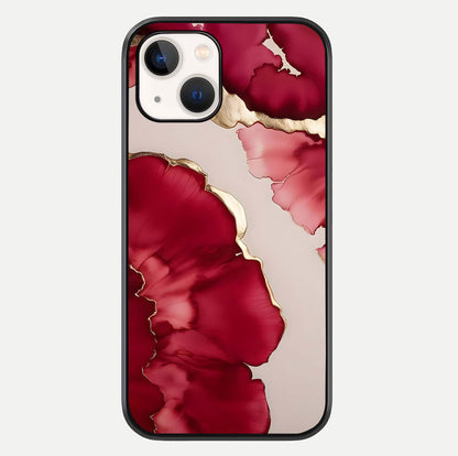 Pink & White Marble Glass Case For iPhone 14