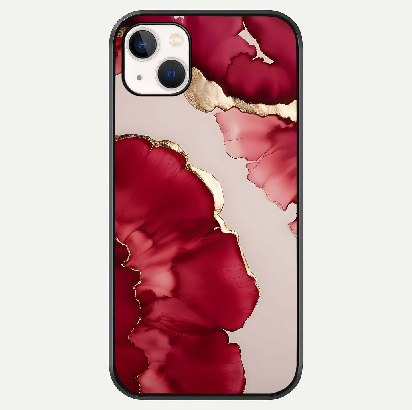 Pink & White Marble Glass Case For iPhone 14 Plus