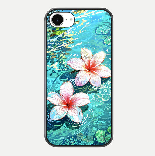 Pink Flowers in Water Glass Case For iPhone 16e