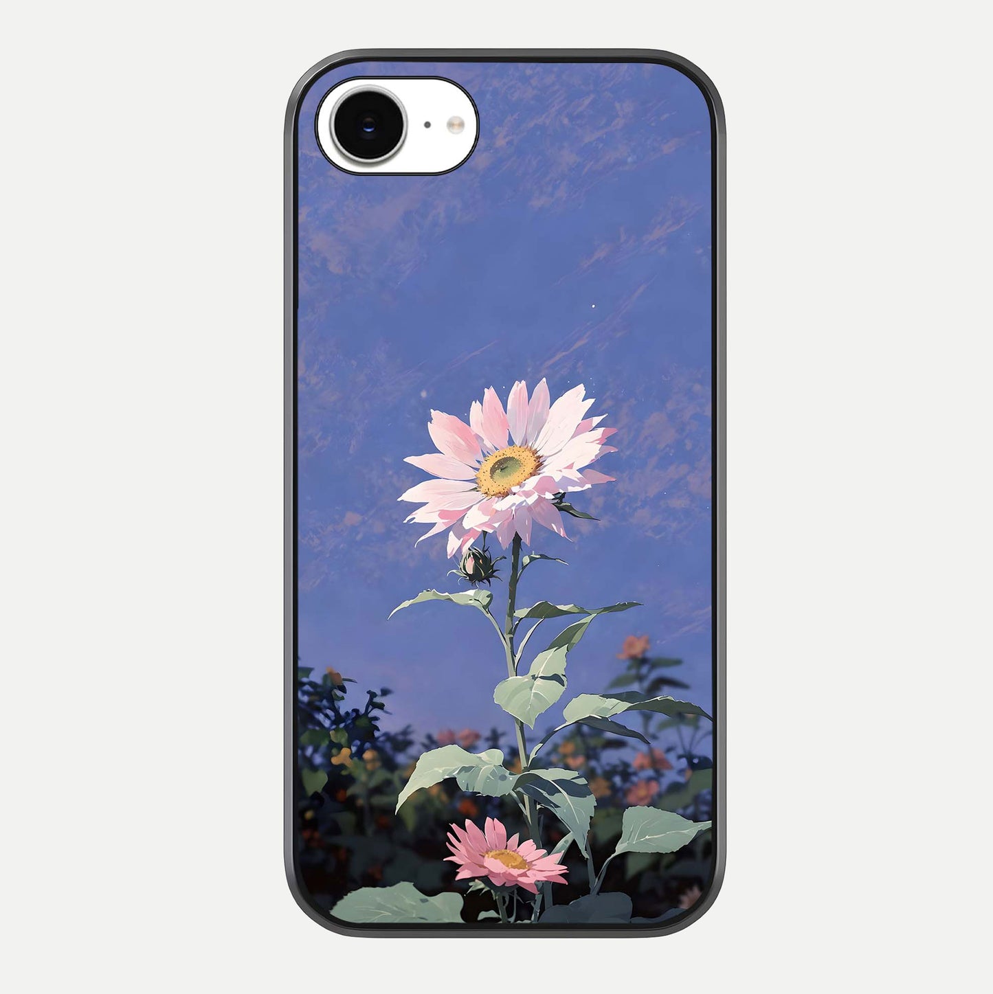 Pink Sunflower Glow Glass Case For iPhone 16e