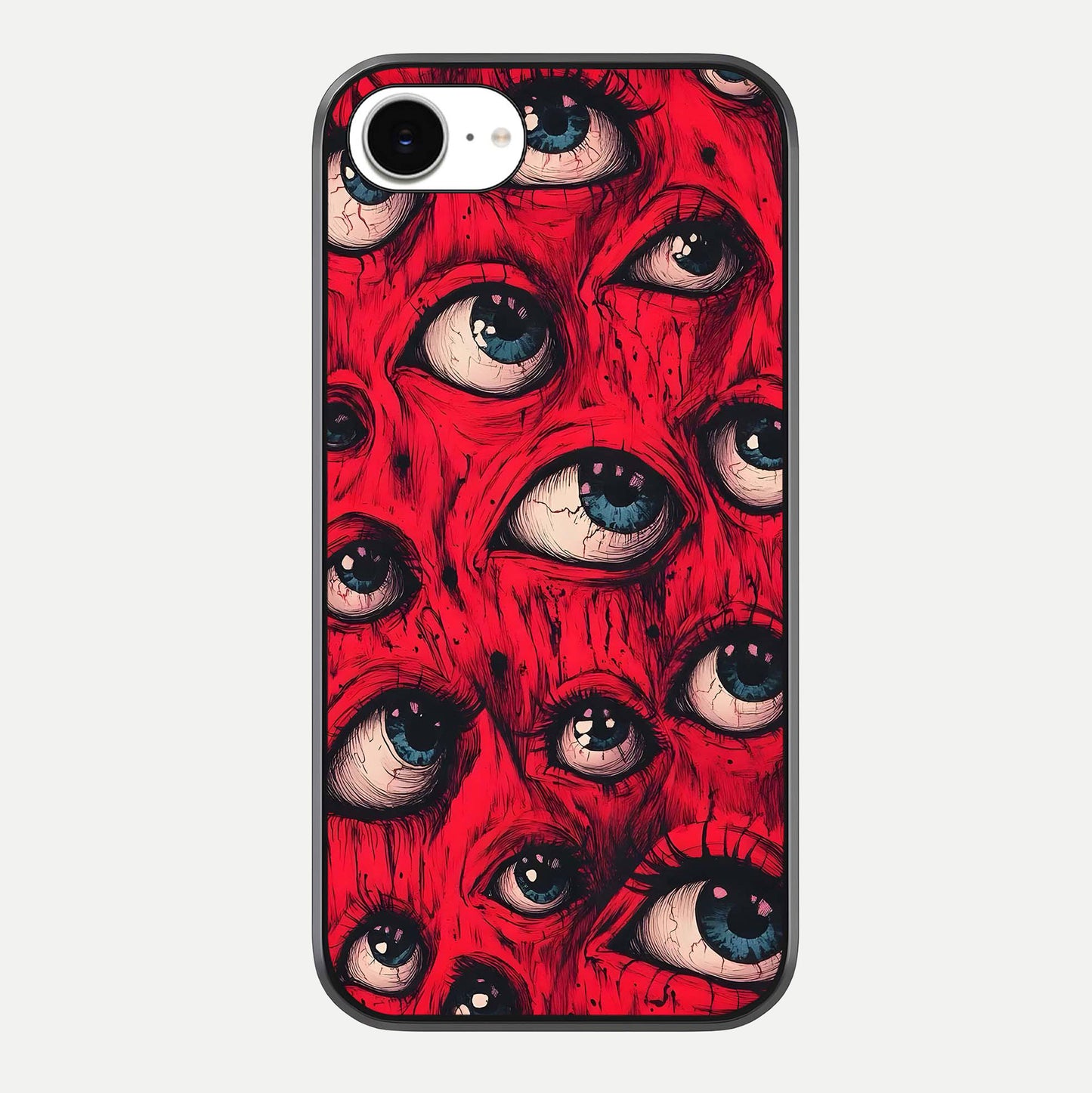 Red Eyes Pattern Glass Case For iPhone 16e