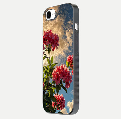 Red Bloom Skies Glass Case For iPhone 16e