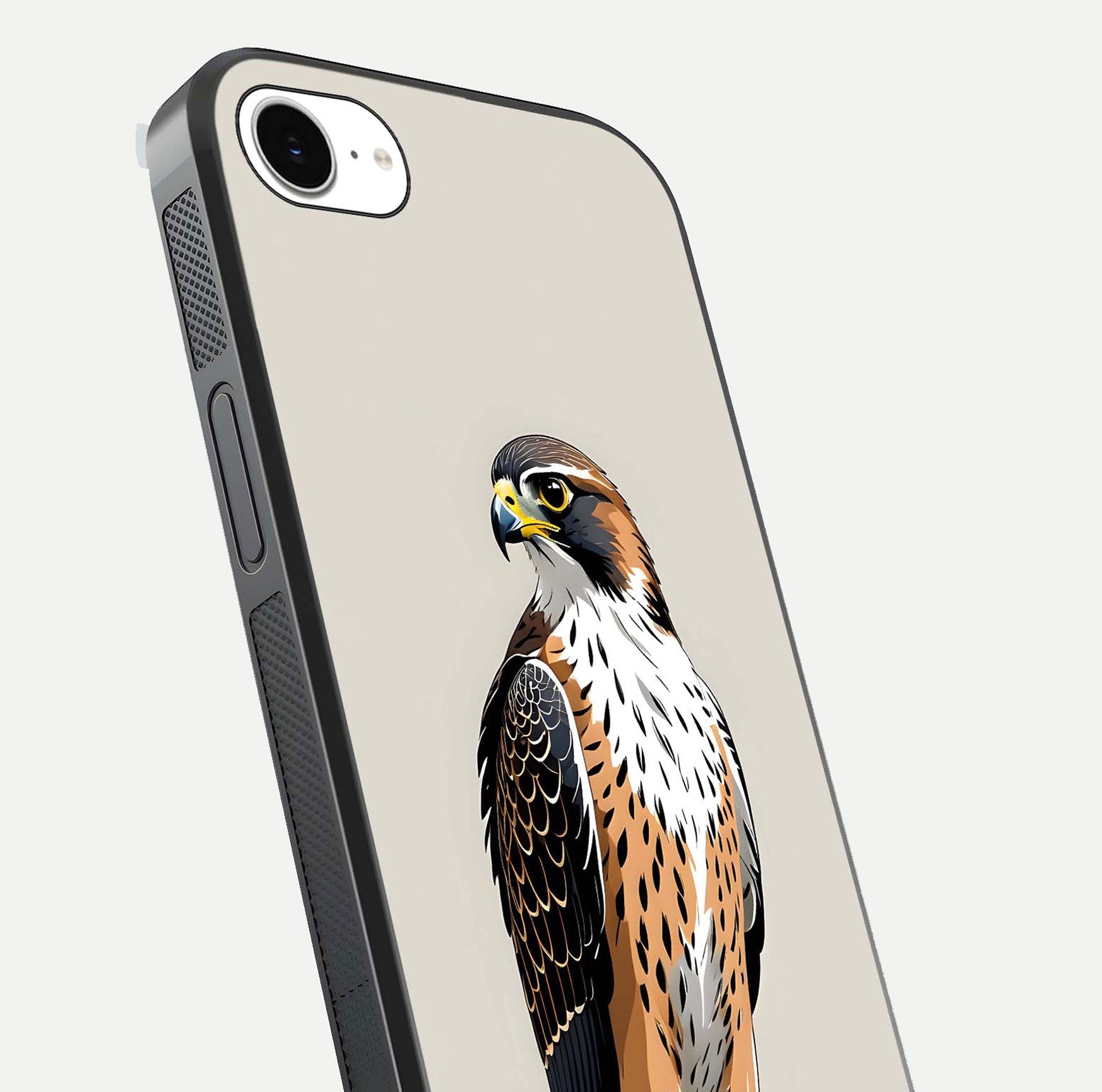 Clever Eagle Glass Case for iPhone 16e close-up highlighting eagle detail and HD reflection