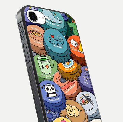 Coins Patterns Glass Case for iPhone 16e close-up highlighting gold coin texture and reflection detail