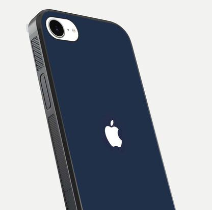 Minimal Apple Night Glass Case for iPhone 16e close-up angled shot showing clean reflection and soft tone