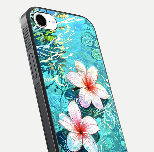 Pink Flowers in Water Glass Case For iPhone 16e