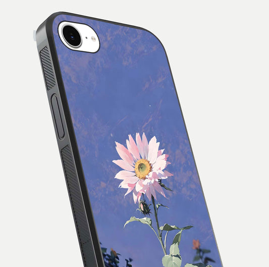 Pink Sunflower Glow Glass Case For iPhone 16e