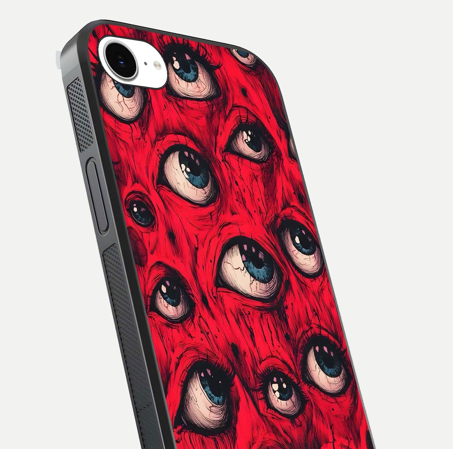 Red Eyes Pattern Glass Case For iPhone 16e
