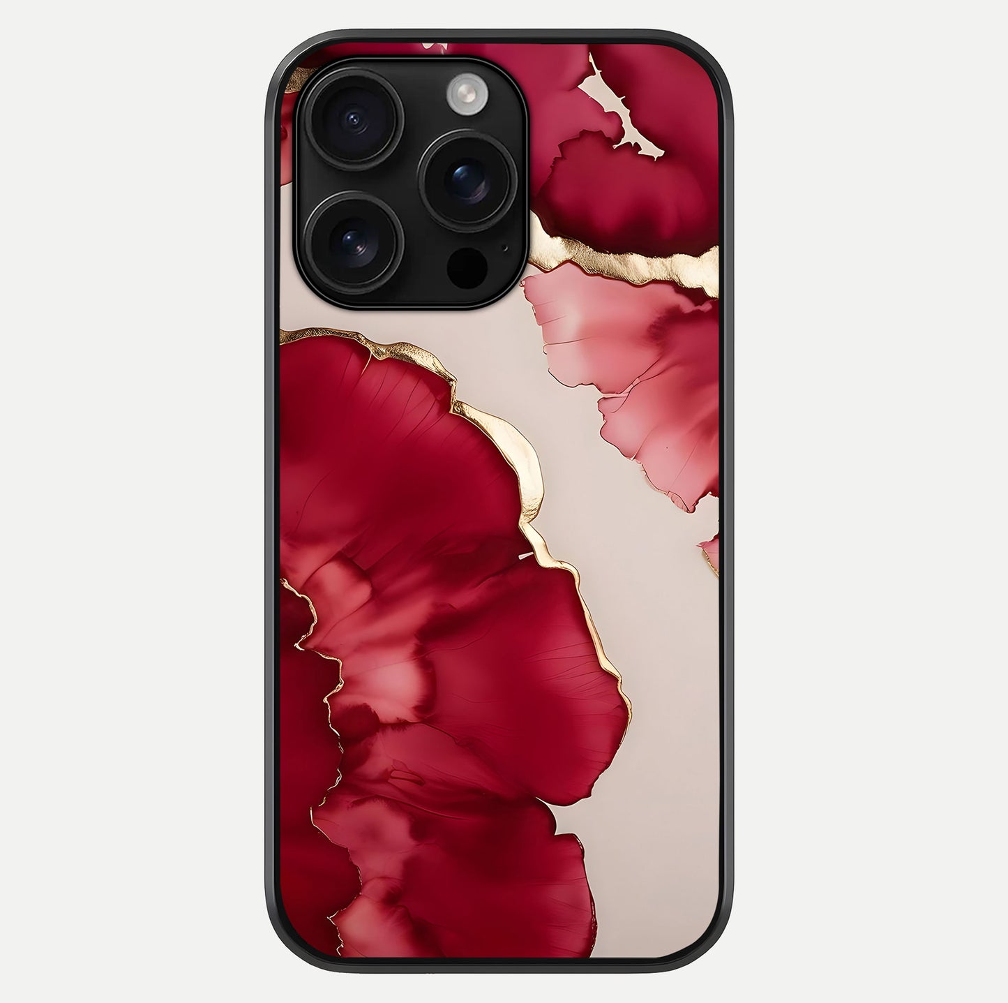 Pink & White Marble Glass Case For iPhone 16 Pro Max