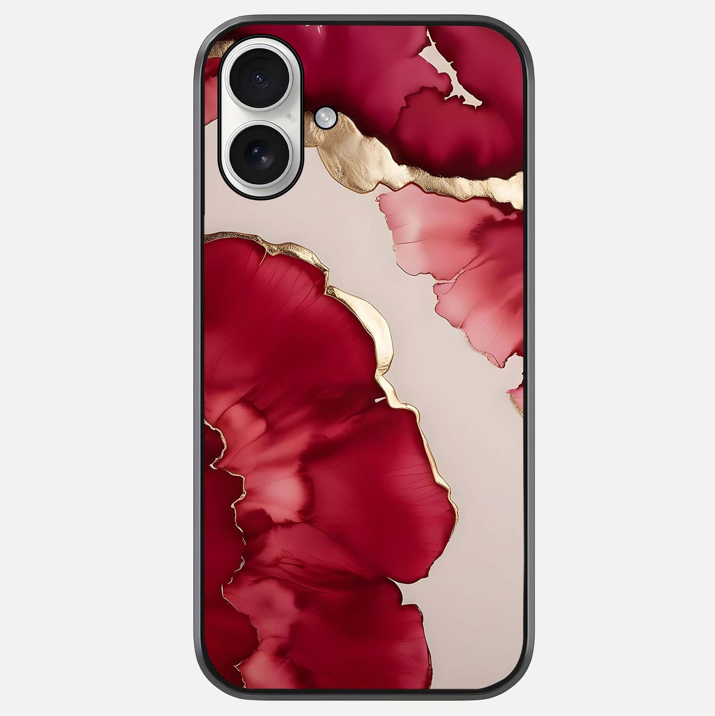 Pink & White Marble Glass Case For iPhone 17