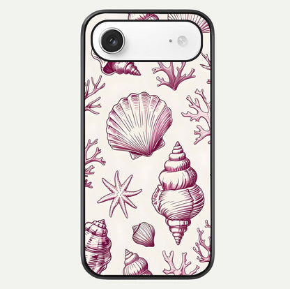 Pink Shells Outline Glass Case For iPhone Air