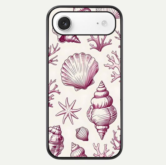 Pink Shells Outline Glass Case For iPhone Air