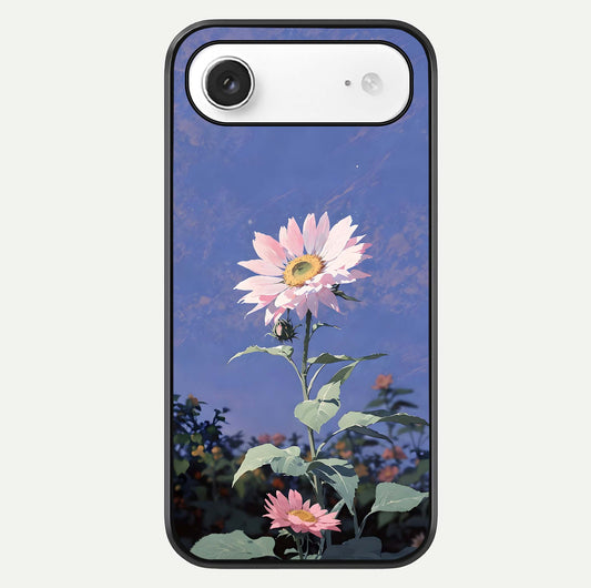 Pink Sunflower Glow Glass Case For iPhone Air