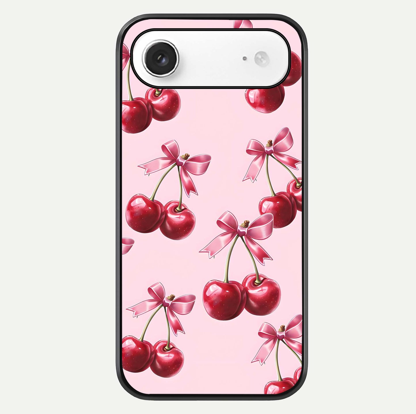 Red Cherries Pattern Glass Case For iPhone Air