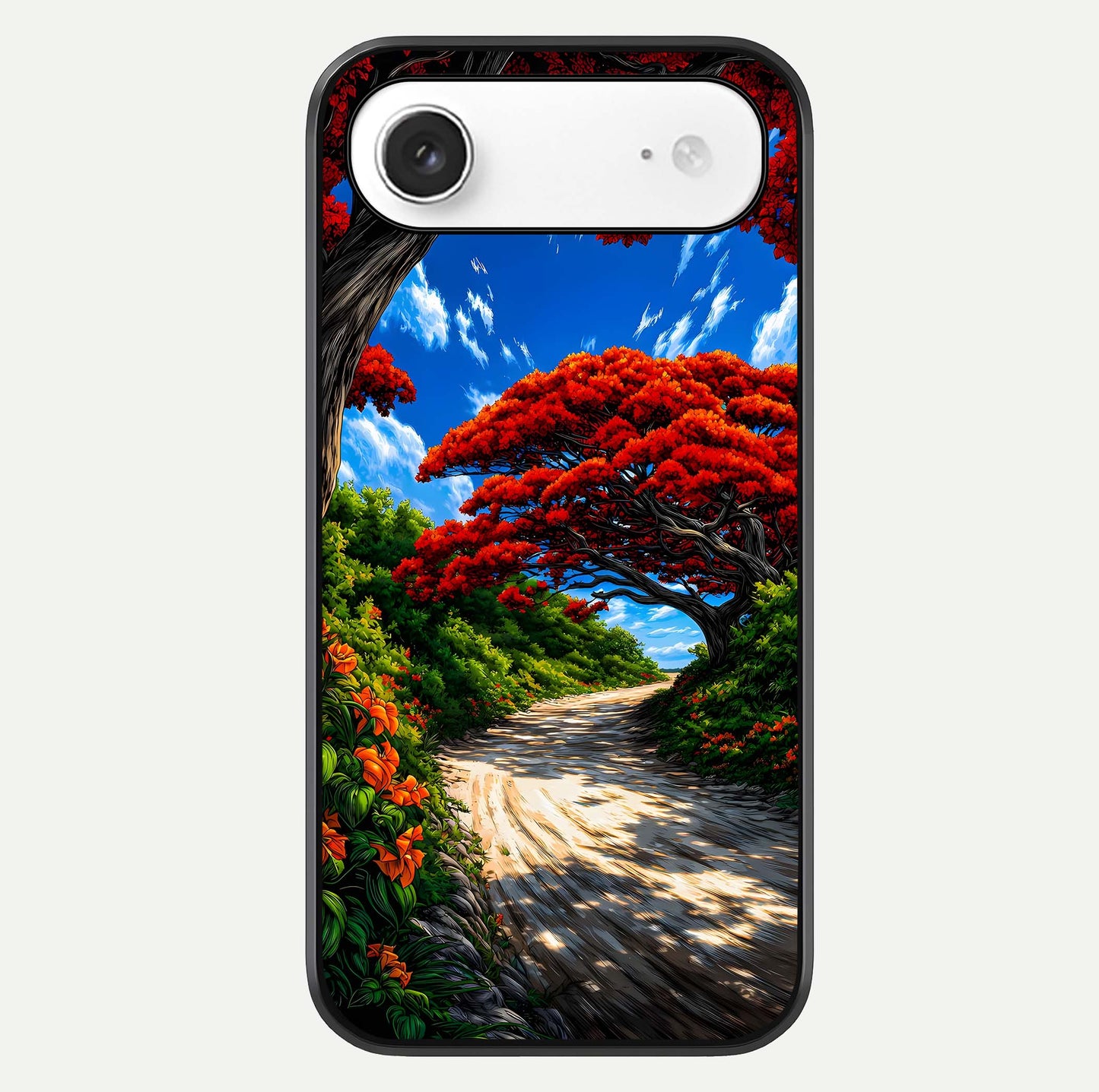 Red Trees Pathway Glass Case For iPhone Air
