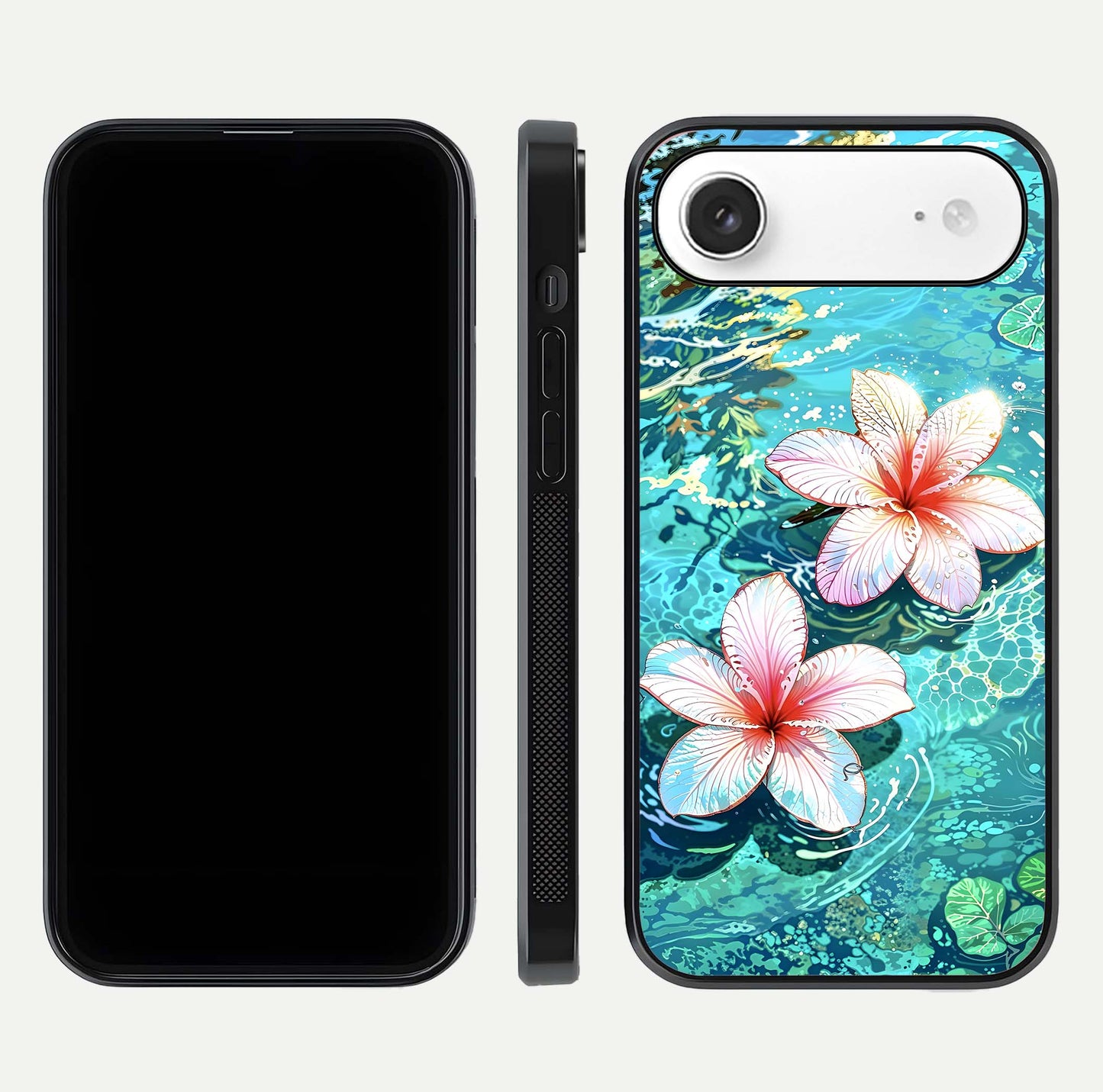 Pink Flowers in Water Glass Case For iPhone Air