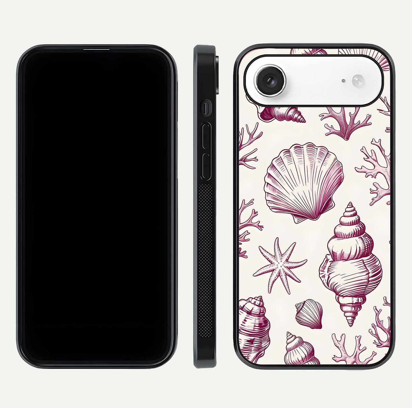 Pink Shells Outline Glass Case For iPhone Air