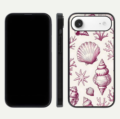 Pink Shells Outline Glass Case For iPhone Air