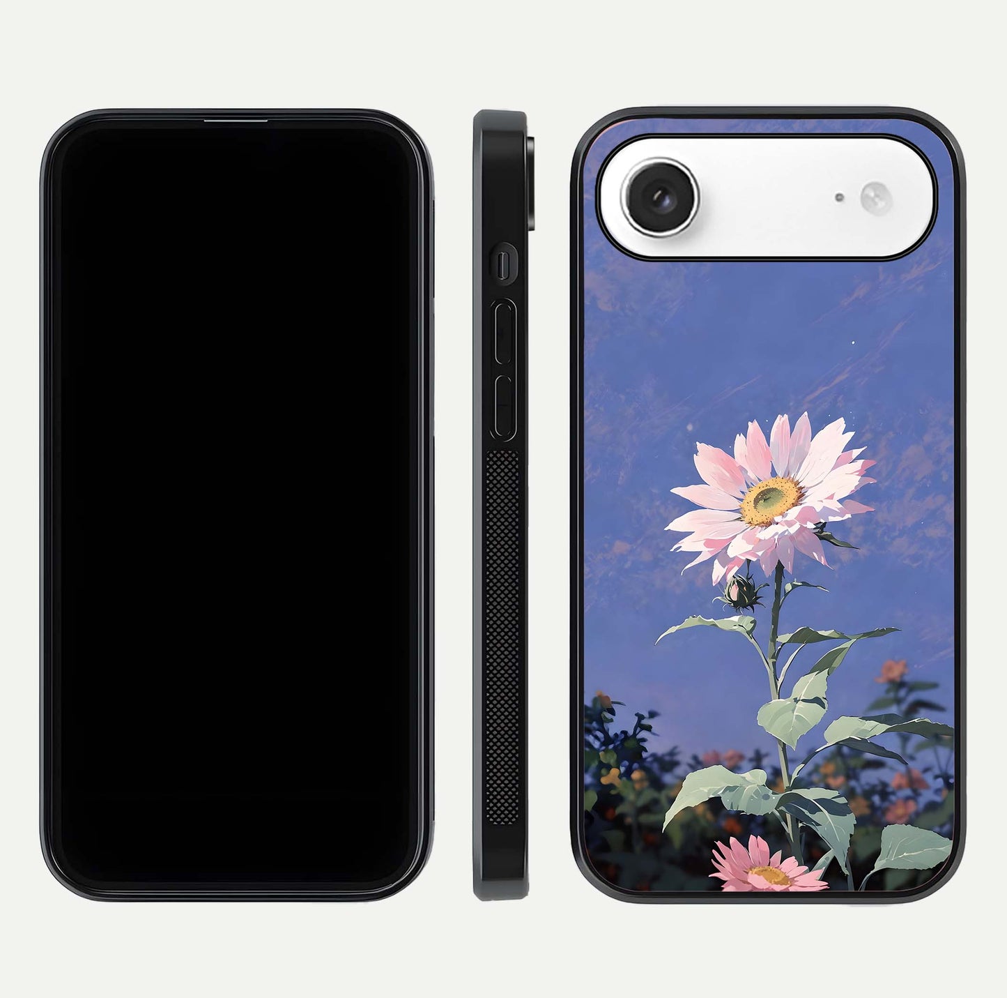 Pink Sunflower Glow Glass Case For iPhone Air