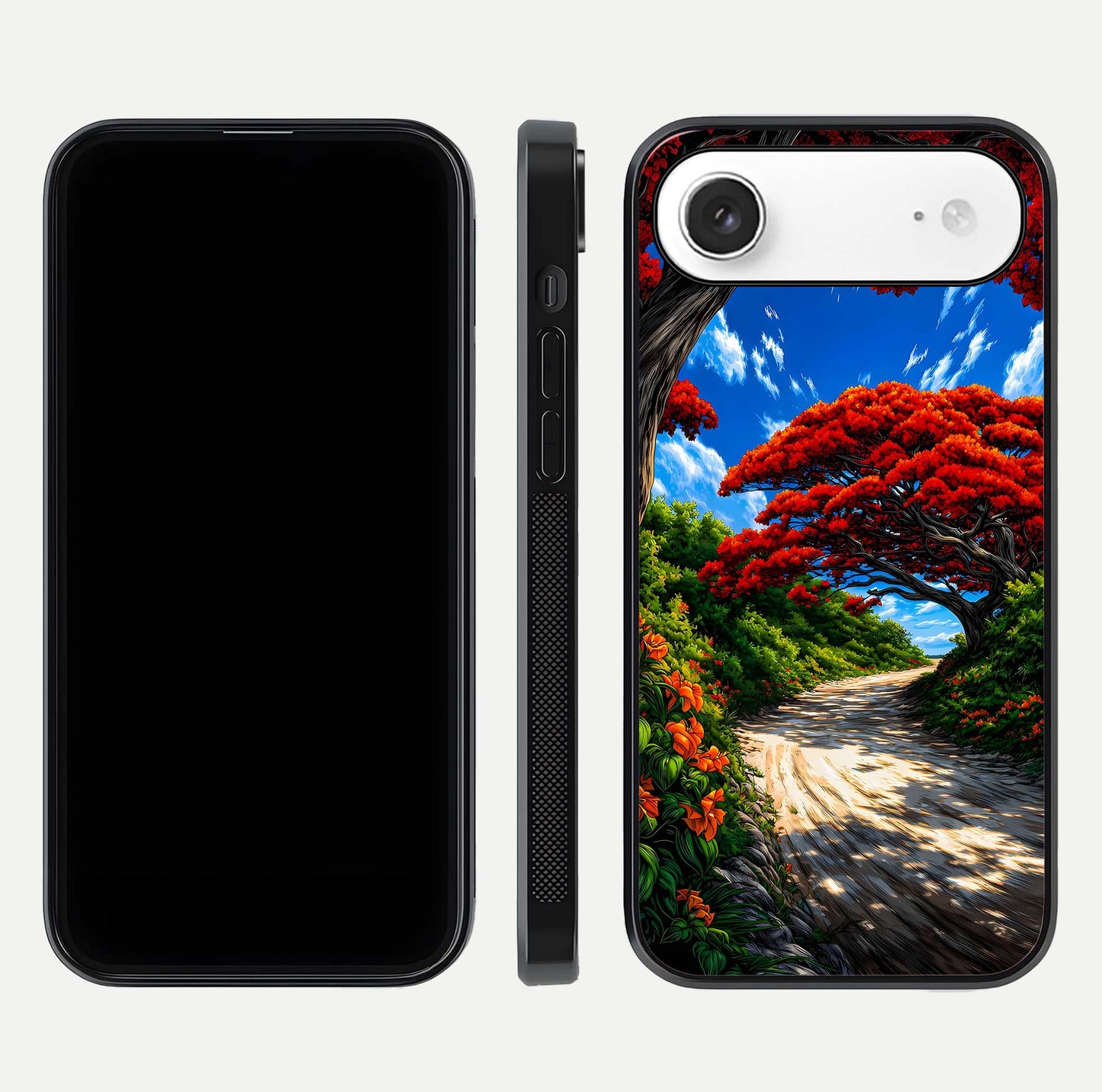 Red Trees Pathway Glass Case For iPhone Air
