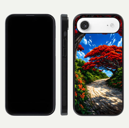 Red Trees Pathway Glass Case For iPhone Air