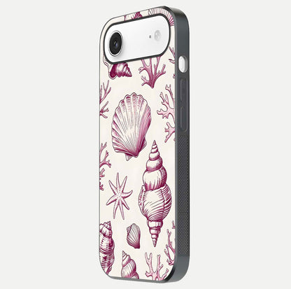 Pink Shells Outline Glass Case For iPhone Air