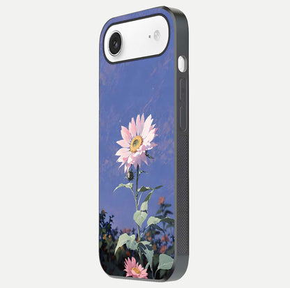 Pink Sunflower Glow Glass Case For iPhone Air