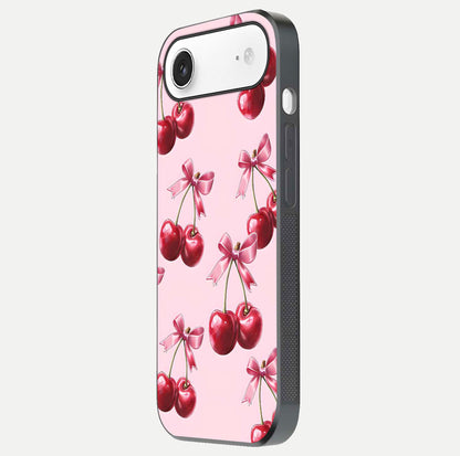Red Cherries Pattern Glass Case For iPhone Air
