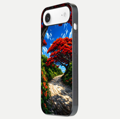 Red Trees Pathway Glass Case For iPhone Air