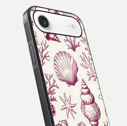 Pink Shells Outline Glass Case For iPhone Air