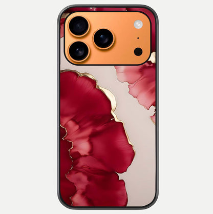 Pink & White Marble Glass Case For iPhone 17 Pro Max