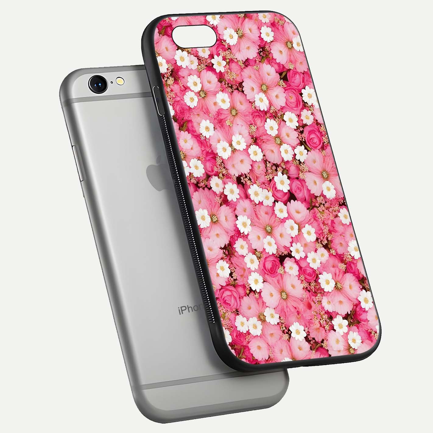 Pink Daisy Bliss Glass Case For iPhone 6