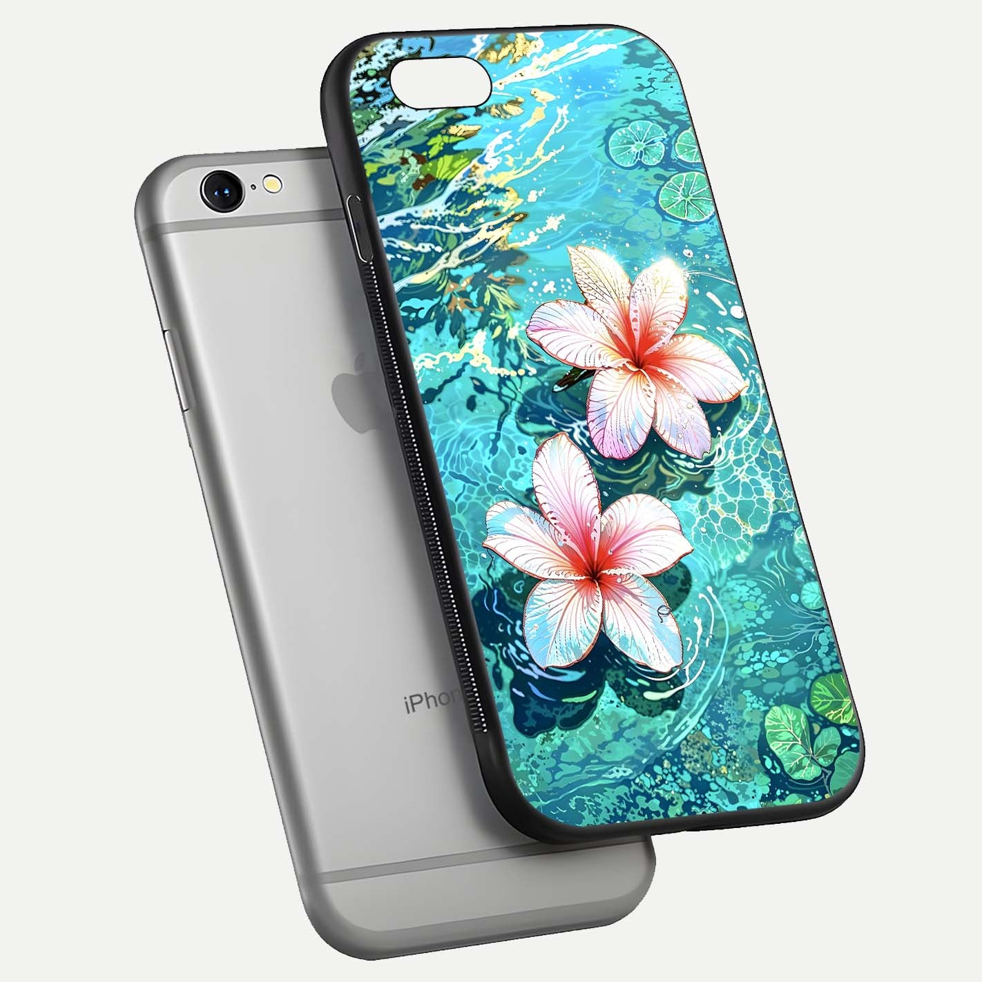 Pink Flowers in Water Glass Case For iPhone 6